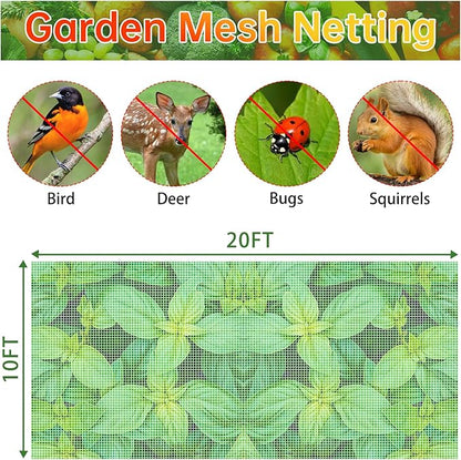 Garden Netting 10x20FT 2 Pack Ultra Fine Mesh, Insect Barrier Bird Netting for Garden Protection, Insect Bug Netting Garden Net for Protecting Plants Vegetables Flowers Fruits