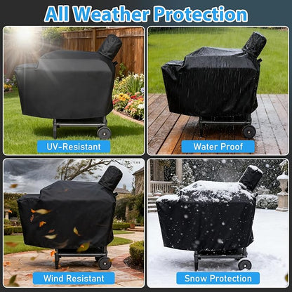 Utheer Grill Cover for Green Mountain Grill Daniel Boone Choice Grill, Heavy Duty 600D Waterproof Fabric Grill Cover for GMG-3001, Black
