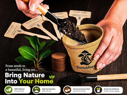 Bonsai Tree Starter Kit for Beginners - 5 Unique Japanese Bonzai Tree Seeds, Complete Indoor DIY Growing Kit, Perfect Gardening Gift for Adults, Men & Women
