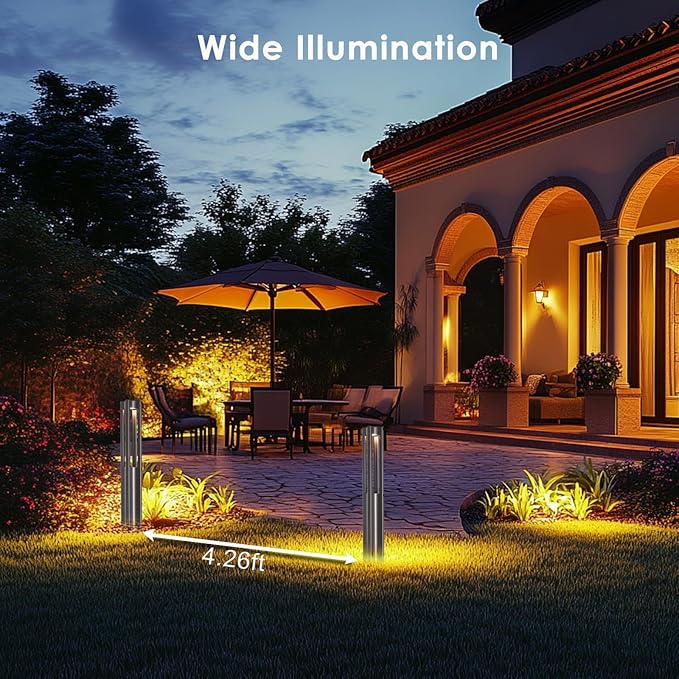 Energetic Low Voltage Landscape Lighting, IP65 Waterproof LED Pathway Lighting, Aluminum Outdoor Landscape Path Lights for Garden, 12-24V AC/DC Walkway Lights, 3000K Warm White, Bronze, 6 Pack