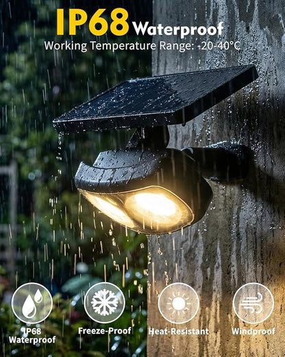 Solar Spot Lights Outdoor Waterproof IP68, RGB Colors Changing Solar Lights with 4 Lighting Modes, Solar Powered Lights Outdoor for Garden Yard Pathway Landscape (4Pack)