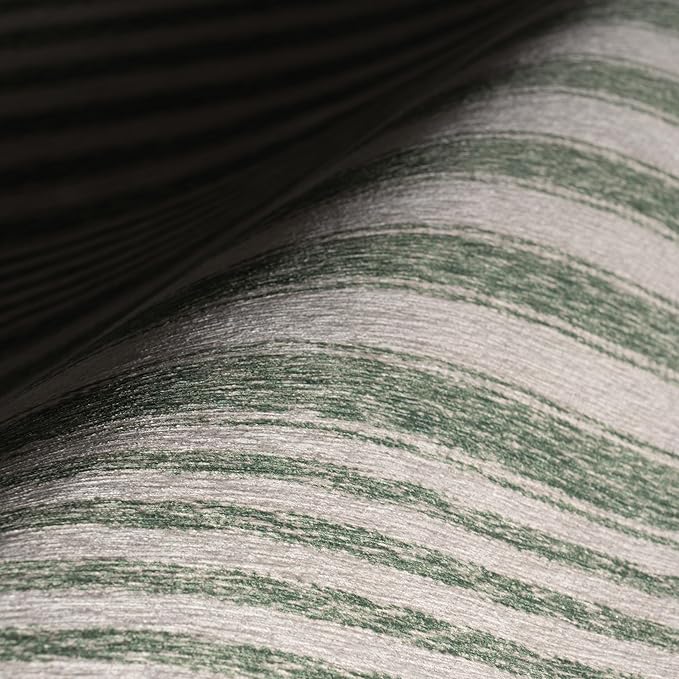 Dash & Albert Xaren Green Machine Washable Rug, 8.5 X 11.5 Feet, Green/Grey Stripe Pattern