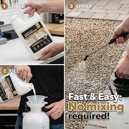 Dominator Rock Anchor 64oz - Rock Glue for Landscaping Gravel & Stone, Ready to Spray, Locks in River Rock, Pea Gravel & Decorative Rock, Prevents Scattering & Washouts, Water-Based