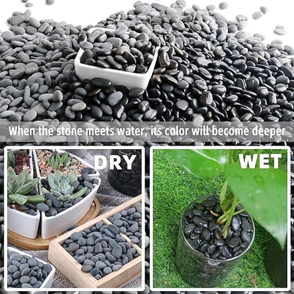 18lb Small Smooth River Rocks Pebbles for Plants & Succulents, Decorative Outdoor Landscaping Garden Rocks, Natural Mexican Beach Pebbles, Gravel for Aquarium, Fish Tanks, Vase and Yard Decor