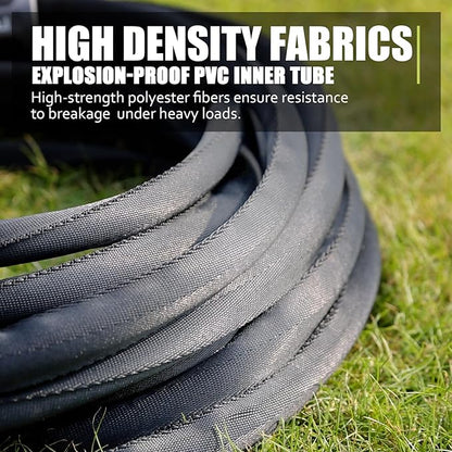 Relxitl Garden Hose 100feet, Water Hose with 10 Function Hose Nozzle, NON-Expandable Hose, Tough & Flexible, Lightweight, Crush Resistant Fittings, Kink & Tangle Free, Rust Proof for Watering