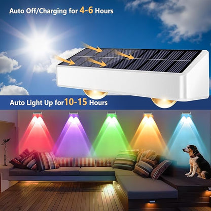 Brizled 12 Pack Outdoor Solar Fence Lights, 11 Modes & 9 Colors Color Changing Fence Solar Lights Waterproof IP65, 100 Lumens Landscape Deck Outdoor Lighting for Backyard Railing Wall Fence Poolside