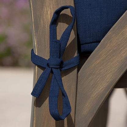 Arden Seat Cushion, 21 x 21, Rain-Proof, Fade Resistant, Cushion for Patio Dining, Adirondack, and Outdoor Chairs Sapphire Blue Leala