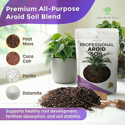 Professional Aroid Soil 8.2 Quarts Ready to Use, Premium Aroid Potting Mix for Indoor Plants, Peat Moss Coco Coir Perlite Dolomite, Well Draining Aroid Plant Soil Made in USA