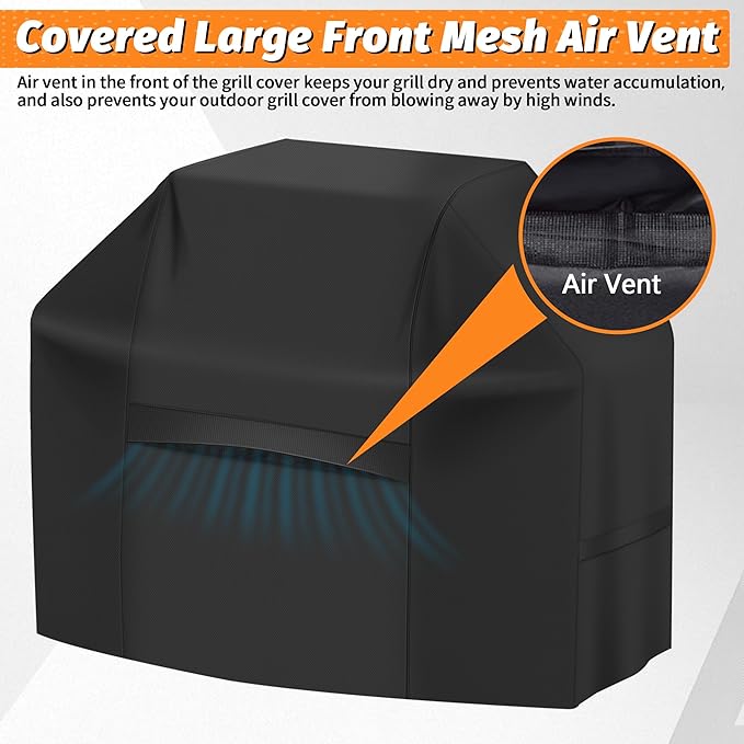 iCOVER Grill Cover 82 Inch, BBQ Grill Cover for Outdoor Grill, 600D Heavy-Duty Waterproof BBQ Cover, Large Barbecue Gas Grill Covers for Weber, Charbroil, Brinkmann, Nexgrill and More, Black