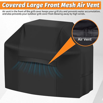 iCOVER Grill Cover 82 Inch, BBQ Grill Cover for Outdoor Grill, 600D Heavy-Duty Waterproof BBQ Cover, Large Barbecue Gas Grill Covers for Weber, Charbroil, Brinkmann, Nexgrill and More, Black