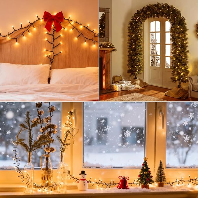 2000 LED Warm White Christmas Lights: 147Ft Twinkle Lights for Christmas Tree with Remote - Waterproof Fairy Lights Firecracker Plug in String Lights for Garden Wedding Party Indoor & Outdoor Use