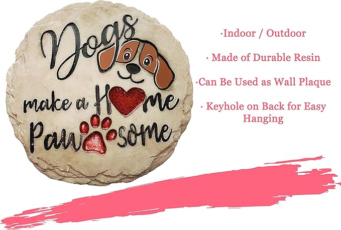 Spoontiques - Garden Décor - Dogs Make a Home Pawsome Stepping Stone - Decorative Stone for Garden (Pack of 10)