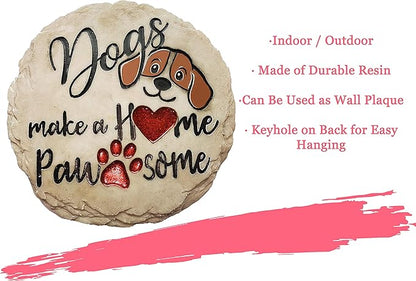 Spoontiques - Garden Décor - Dogs Make a Home Pawsome Stepping Stone - Decorative Stone for Garden (Pack of 10)