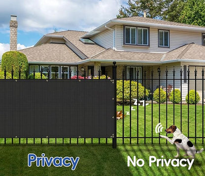 4'x48' Privacy Fence Screen Net Fencing 90% Privacy Blockage Windscreen Fence Cover with Copper Grommet for Patio Backyard Garden Swimming Pool, Zip Ties Included, Black