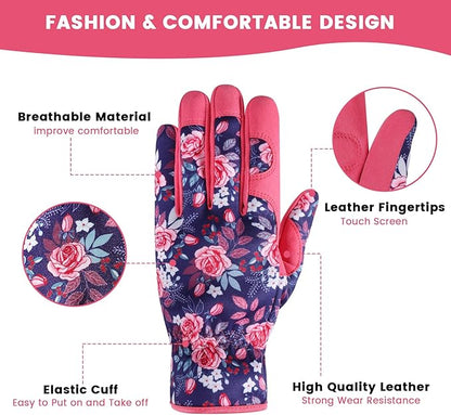 fauson Gardening Gloves - Gardening Gloves for Women Firm Grip Breathable Garden Gloves Thorn Proof for Digging, Planting