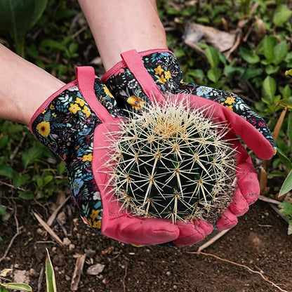Trifabricy Gardening Gloves for Women, Breathable Leather Garden Gloves with Grip, Thorn-Proof Puncture-Resistant Work Gloves