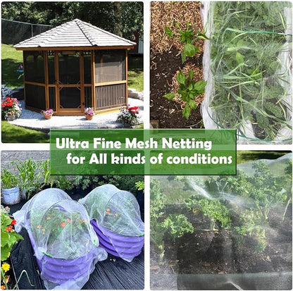 Garden Netting, Plant Covers 4x10Ft Net Ultra Fine Mesh Protection Netting for Vegetable Plants Fruits Flowers Crops Greenhouse Row Cover Raised Bed Barrier Screen Protection Net Cover