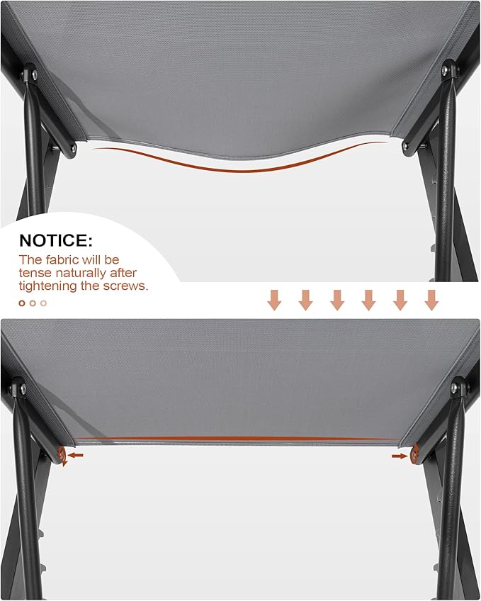 Crestlive Products Aluminum Adjustable Chaise Lounge Chair Outdoor Five-Position Recliner, Curved Design, All Weather for Patio, Beach, Yard, Pool (2 PCS Light Gray)