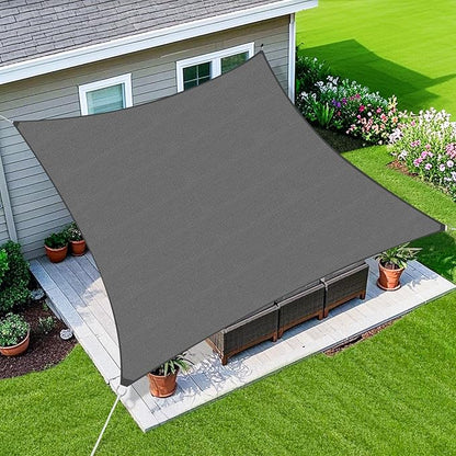 Amagenix Sun Shade Sail 8'X11' Curved Edge Outdoor Shade Canopy Dark Grey Breathable 95% UV Block Shade Cloth for Patio Garden Backyard (We Make Custom Size)