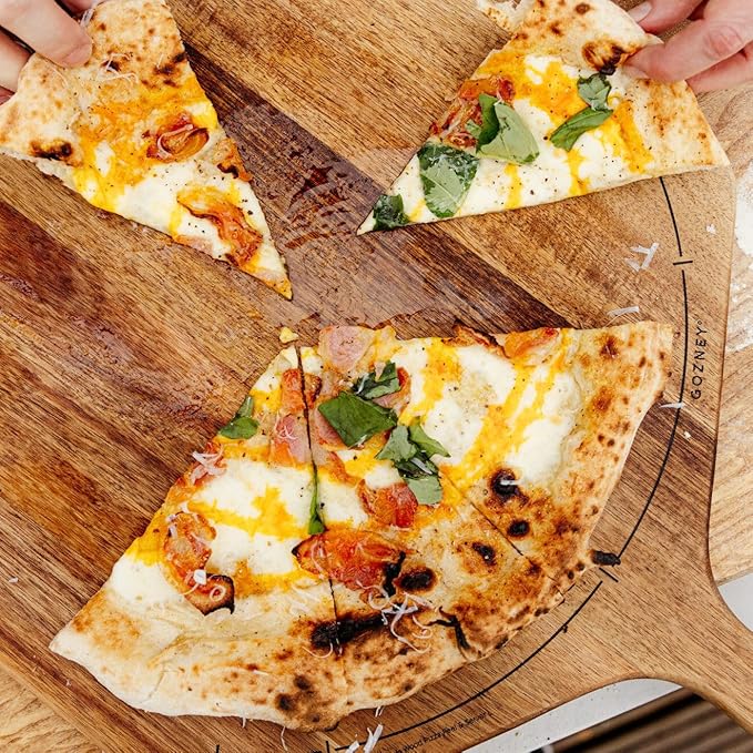Gozney Acacia Wood Pizza Placement Peel and Server for 14" Pizzas, Compatible with Arc & Dome Pizza Ovens, Naturally Non-Stick