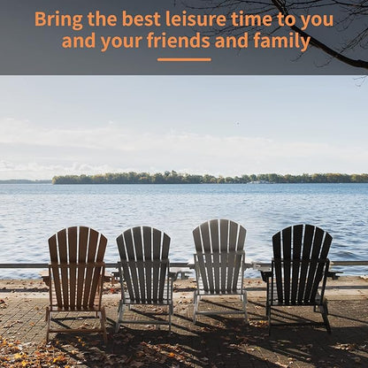 FUNBERRY Folding Adirondack Chair Set of 2, All Weather HDPE Fire Pit Chairs with Cup Holder for Outdoor