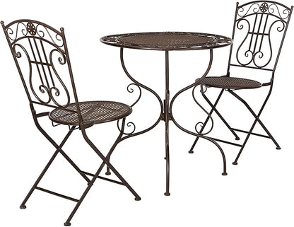 SAFAVIEH PAT5028A Outdoor Collection Semly Pearl White 3-Piece Bistro Set