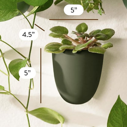 Make Good PlantPod Luxe Self-Watering Wall Planters (Set of 3, Forest Green) - Easy to Water and Install - Lightweight - Design Your Own Vertical Garden - Wall Planters for Indoor Plants