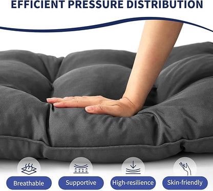 IPYNBAP Outdoor Bench Cushion, 59x18x5 Inch, Waterproof Bench Cushion for Outdoor/Indoor Furniture, Tufted Patio Bench Seat Cushion, Fade Resistant Outdoor Cushions for Porch Swing Couch, Dark Grey
