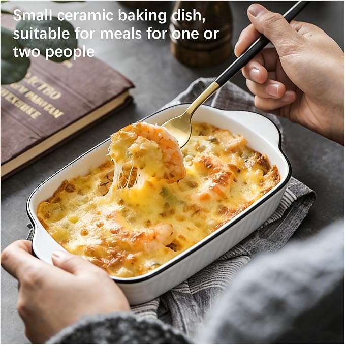 34oz Small Ceramic Casserole Dishes Set Of 4-1000ml Small Baking Dish With Handles, Suitable For Ovens And Microwaves, Compact Size Ideal For Gratins, Pasta Dishes, Tiramisu And Baked Goods