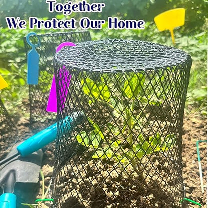 Feel Natural 10 Pcs Plant Protectors from Animals,9.25"x9.45"Heavy Duty Chicken Wire Cloches for Plants,Metal Mesh Garden Covers for Outdoor Plants,Strawberry&Seedling,Keep Rabbits Squirrels Cats Out