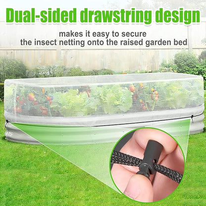 Garden Netting for Raised Beds, 2 Pack Ultra Fine Mesh Plant Covers for 4x2ft Raised Bed to Keep Small Animals Pest Out, Bird Mosquito Barrier Screen for Protecting Vegetables Fruits Flowers
