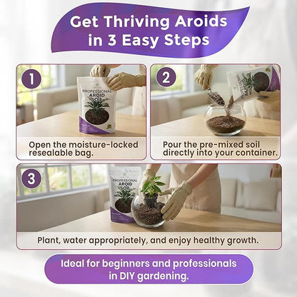 Professional Aroid Soil 8.2 Quarts Ready to Use, Premium Aroid Potting Mix for Indoor Plants, Peat Moss Coco Coir Perlite Dolomite, Well Draining Aroid Plant Soil Made in USA