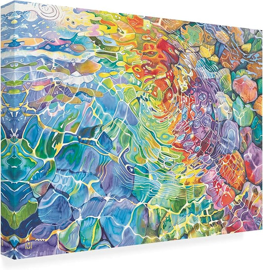 Outdoor Canvas Art - Michael David Ward 'River Rocks' Wall Art for Outdoor Spaces, Patios, or Gardens by Trademark Fine Art