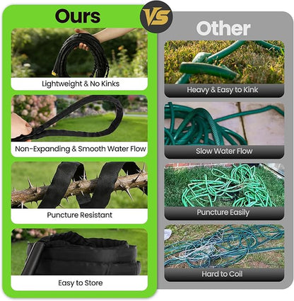 75FT Non-Expandable Garden Hose Lightweight Flexible Water Hose With Sprayer Nozzle High Pressure Kink Resistant & Leakproof Durable Portable For Yard Garden Lawn