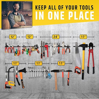 17" Heavy-Duty Magnetic Tool Holder (Upgraded Version) - Extremely Powerful Magnetic Pull Force to Hold Heavy Tools - Professional Space-Saving Magnetic Bar - Tool Organizer Rack/Strip