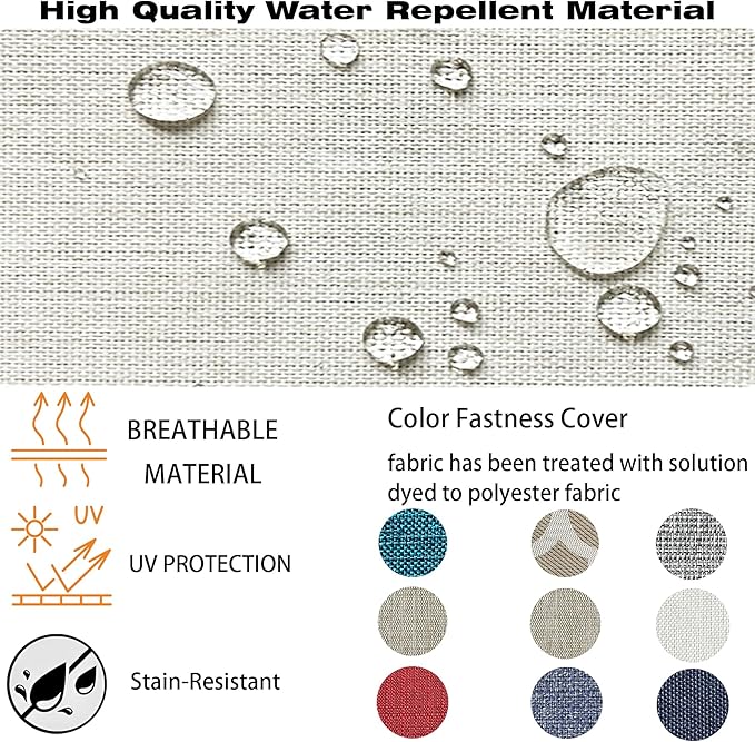 COZYVIDA Outdoor/Indoor 24x27.5 inch Deep Seat Patio Cushions Set of 2 Resilient Foam Filling Water Repellent Stain-Resistant UV Resistant Weather Resistant Patio Cushions Almond