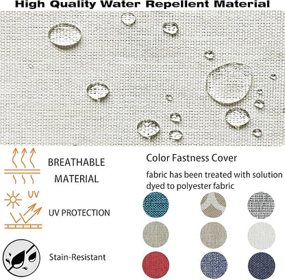 COZYVIDA Outdoor/Indoor 24x27.5 inch Deep Seat Patio Cushions Set of 2 Resilient Foam Filling Water Repellent Stain-Resistant UV Resistant Weather Resistant Patio Cushions Almond