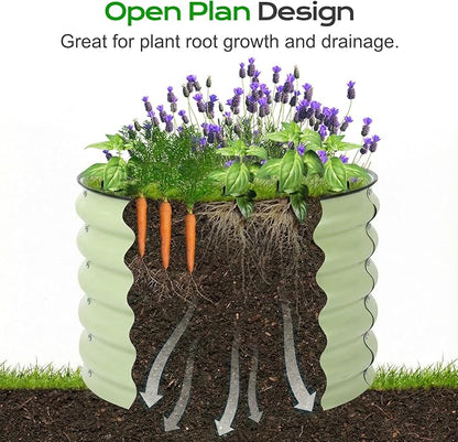 Aoodor 17" Tall 24" Metal Raised Garden Bed, Outdoor Planter Box and Raised Garden Kit for Vegetables, Flowers, and Herbs, Green