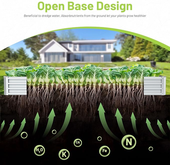 2PCS 4x2x1FT Galvanized Raised Garden Bed, Galvanized Planter Raised Garden Boxes Outdoor, Large Metal Raised Garden Beds for Vegetables-Silver