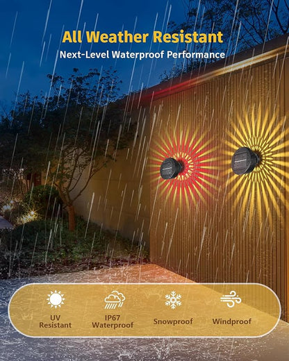 Vangue Solar Lights Outdoor Garden, 2025 New Dynamic Running Light, IP65 Waterproof Dual-Mode Solar Powered Outdoor Lights for Pathway Lawn Patio Yard Landscape Driveway (3)