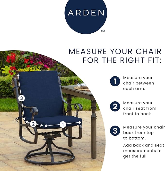 Arden 2-Pack Outdoor Patio Dining Chair Cushion, 20x44, Rain-Proof Seat Pad, Fade-Resistant Outdoor Cushion Stone Grey Leala
