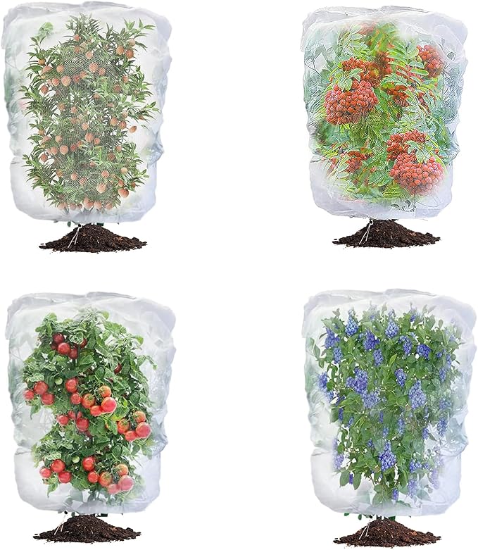 afzdby Garden Mesh Netting with Drawstring,Plants Cover Protection from Anti Birds,Bugs,Cicadas,and Insects-Pest Barrier Bag for Blueberry Bushes,Citrus,Tomatoes,Vegetables,Fruit Tree and Orange