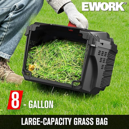 EWORK Corded Electric Lawn Mower 14-Inch, 11Amp Electric Push Mower with 30L Collection Bag, 4-Height Adjustment, Lightweight Lawnmower for Garden, Yard