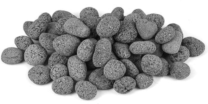 Skyflame 1/2-1 Inch Natural Tumbled Stones, Round Lava Rock Pebbles for Indoor Outdoor Gas Fire Pit | Fireplaces | Garden Landscaping Decoration | Cultivation of Potted Plants | 15 Pounds