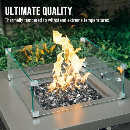Skyflame 10-Pound Fire Glass for Fireplace Fire Pit and Landscaping, Onyx Black Reflective, 1/2-Inch
