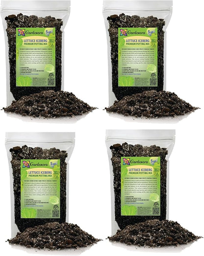 Gardenera Premium Potting Soil Blend for Lettuce Iceberg - The Ultimate Mix for Healthy, Vibrant, and Crisp Lettuce - 20 Quart