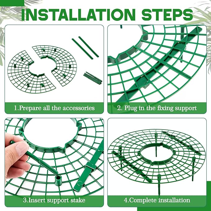 1 Sets Round Strawberry Plant Support with Mesh Plant Cover, Strawberry Growing Kit with Iron Nails for Garden Vegetables Keep Berries Clean