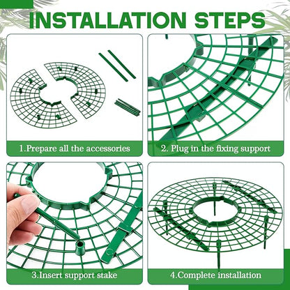 1 Sets Round Strawberry Plant Support with Mesh Plant Cover, Strawberry Growing Kit with Iron Nails for Garden Vegetables Keep Berries Clean