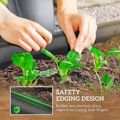 Outsunny 5' x 2' x 1' Galvanized Raised Garden Bed Kit, Outdoor Metal Elevated Planter Box with Safety Edge, Easy DIY Stock Tank for Growing Vegetables, Flowers & Herbs, Dark Gray
