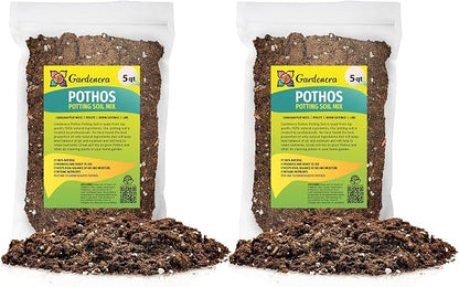 Gardenera Premium Pothos Potting Soil Mix - Air Cleaning Plant Potting Mix, Soil Mix for Pothos, Parlor Palm, Peace Lily - (1 Quart Bag)
